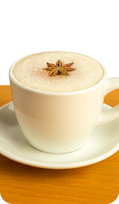 <strong>Chai latte - Aprox. 240 ml | 120–160 kcal</strong>