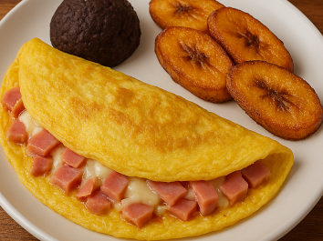 <strong>Omelette Jamón y Queso - Aprox. 710 kcal por porción</strong>