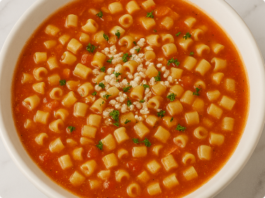 <strong>Sopa de pasta - Aprox. 150–410 kcal por porción</strong>